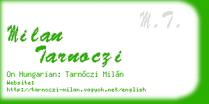 milan tarnoczi business card
